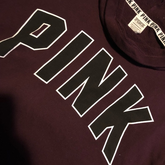 VS PINK Oversized Burgundy Cowl Neck Sweatshirt Sweater Sz XS S M L - Picture 3 of 4